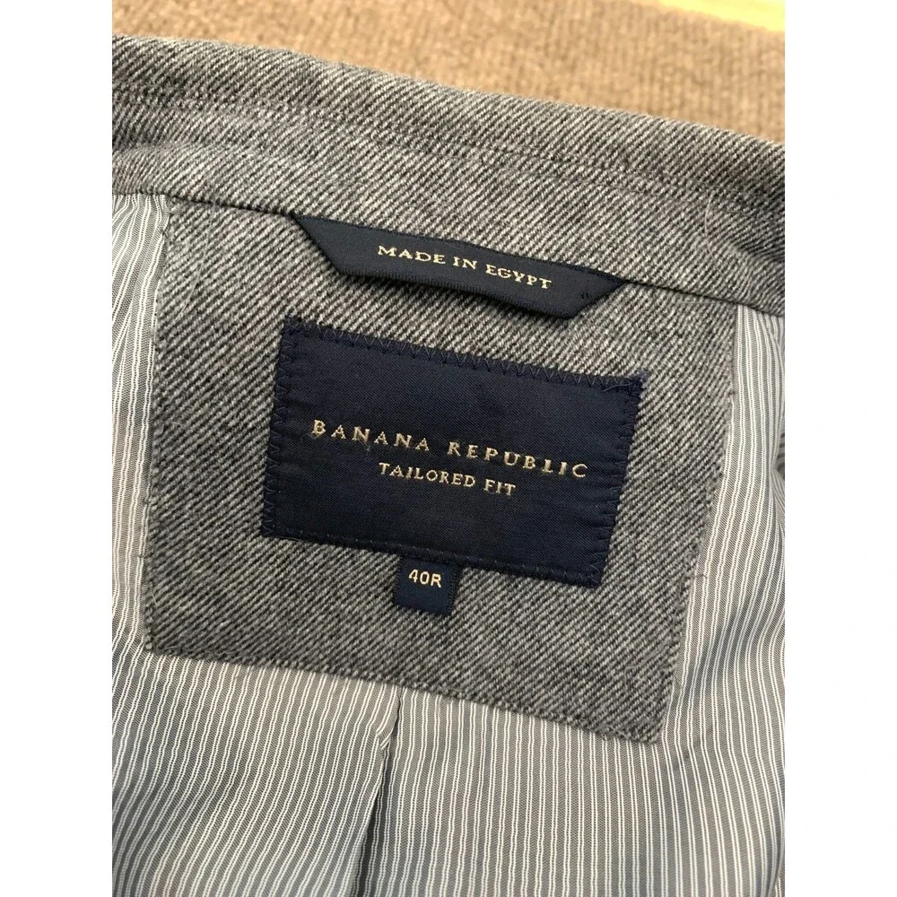 Banana Republic Blazer Mens 40R Tailored Fit Flannel Twill Jacket Sportcaot